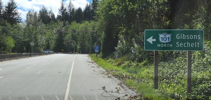 Bypass arrows at the top of the road